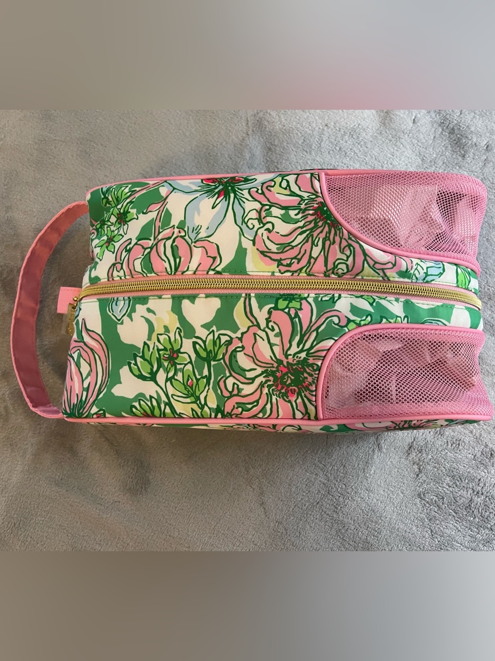 Lilly Pulitzer Floral Pink & Green Women's Travel Shoe Bag